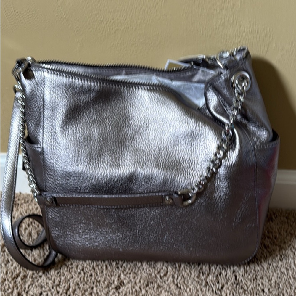 Michael Kors Metallic Silver Shoulder Bag